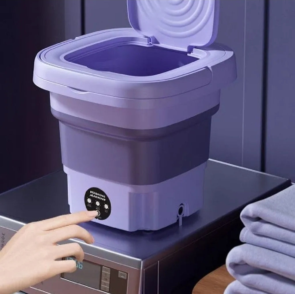 Mini Foldable Portable Washing Machine with Dryer – Compact Electric Laundry Washer