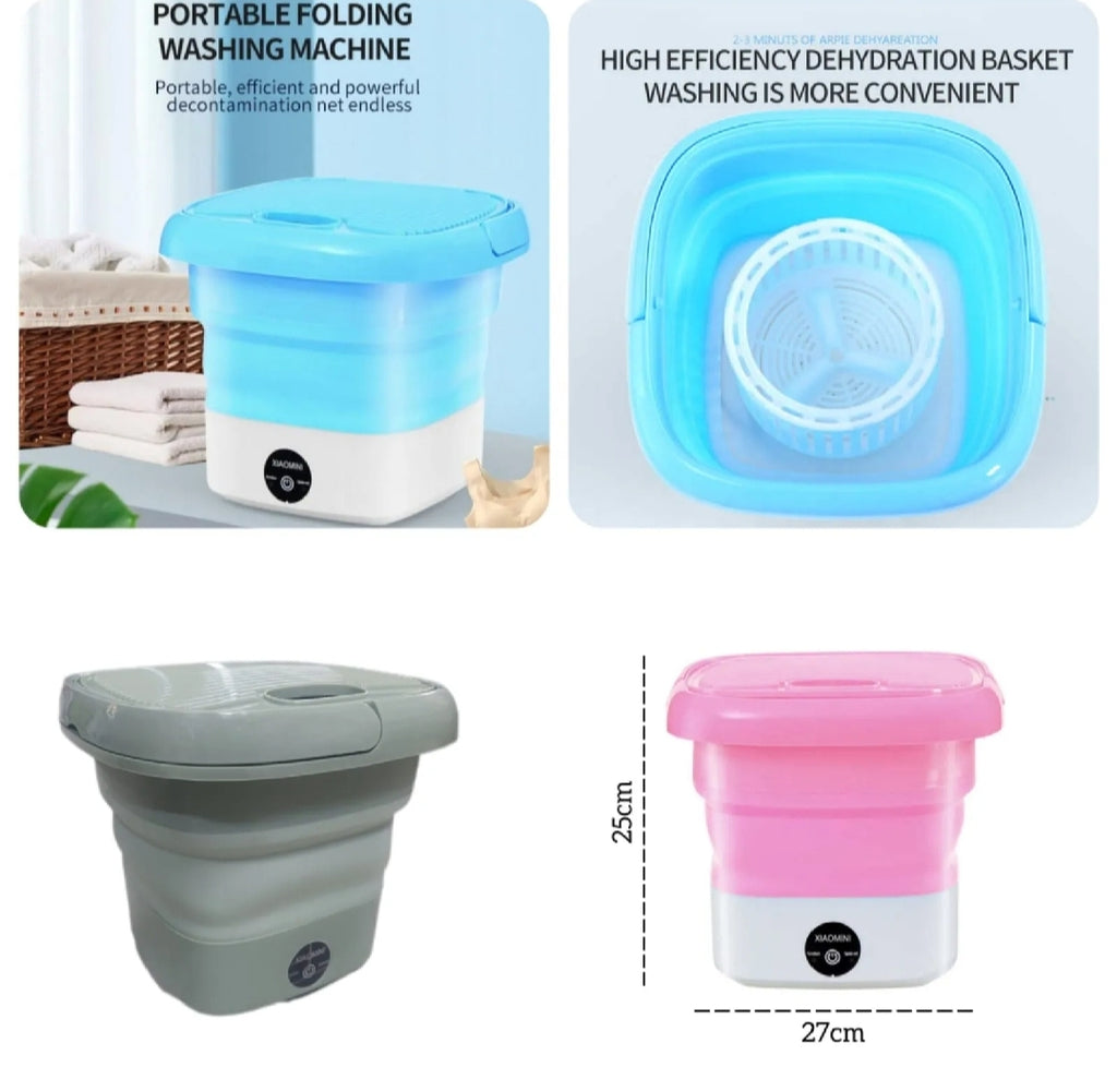 Mini Foldable Portable Washing Machine with Dryer – Compact Electric Laundry Washer